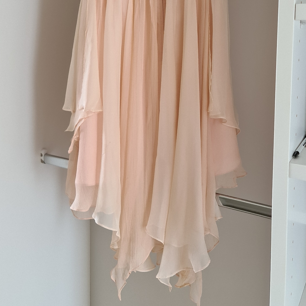 🎁Designer Gerry Shaw Pink Frill One Off Shoulder Jewel Dress - Picture 9 of 14